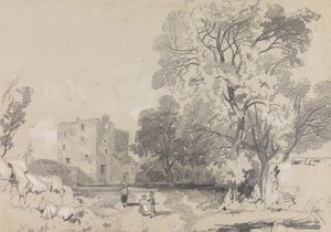 Una casa torre en ruinas de Edward Lear